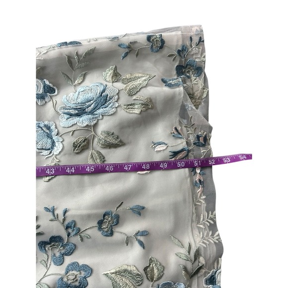 Jenny Yoo Juliana Enchanted Floral Embroidery Blue Agate Dress Formal Gown Sz 8 - Picture 6 of 10